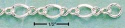 
Sterling Silver 7 Inch 2 Small 1 Large Oval Link Bracelet
