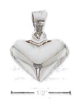 
Sterling Silver High Polish Lightweight Wide Puffed Heart
