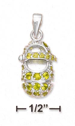 
Sterling Silver August Peridot Cubic Zirconia Birthstone Bootie Charm
