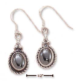 
Sterling Silver Oval Hematite Concho With 3 Dots Earrings
