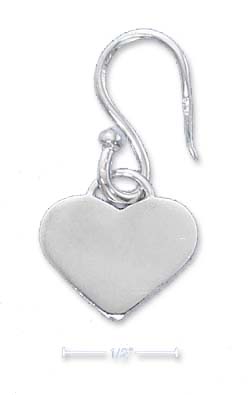 
Sterling Silver Flat Hearts On Fancy French Wire Earrings
