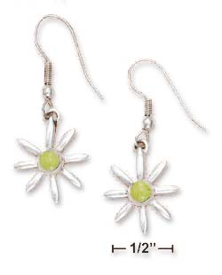 
Sterling Silver Flower Earrings 5mm Round Gaspeite Center
