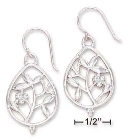 
Sterling Silver 18x21mm Vine Filigree Tear With Beaded Bottom Earrings
