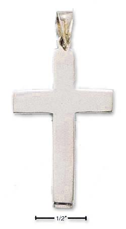 
Sterling Silver Flat Cross Pendant - 1-3/4 Inch X 1 Inch
