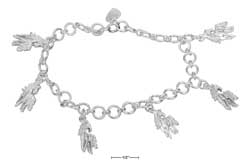 
Sterling Silver 7 Inch Lightweight Horses Charm Bracelet
