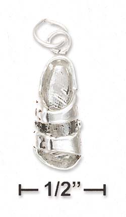 
Sterling Silver Antiqued Double strap Right Sandal Charm
