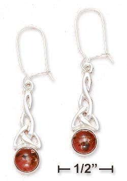 
Sterling Silver Honey Amber Celtic Kidney Wires Earrings
