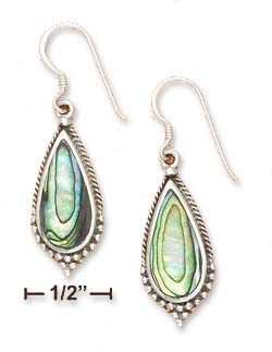 
Sterling Silver Paua Shell Teardrop French Wire Earrings
