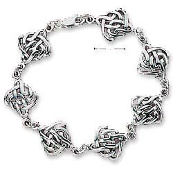 
Sterling Silver 7 Inch Celtic Helix Seven Link Bracelet
