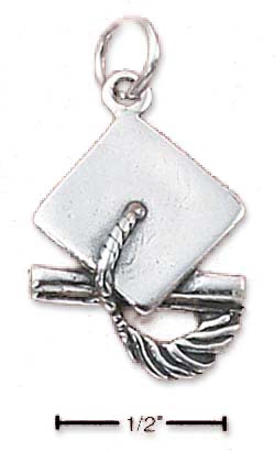 
Sterling Silver Graduation Cap Tassel And Diploma Charm
