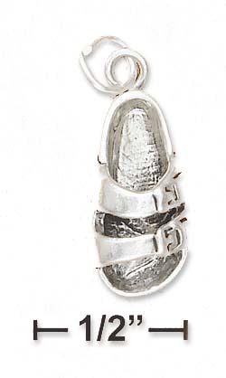 
Sterling Silver Antiqued Double strap Left Sandal Charm
