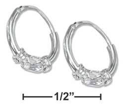 
Sterling Silver 11mm EndleSterling Silver Hoop With S Double Coil Design Earrings
