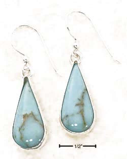 
Sterling Silver Plain Simulated Turquoise Plain Teardrop Earrings
