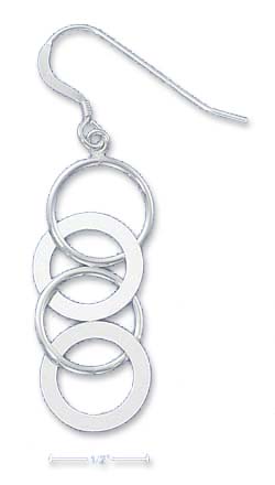 
Sterling Silver Interlocked Open Circle Dangle Earrings
