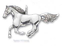 
Sterling Silver Large Running Horse Pendant - 1.5 Inch
