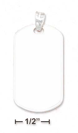 
Sterling Silver Mirror Finish Dog Tag 3/4 X 1 1/2 Inch
