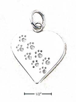 
SS Heart With Paw-print Charm (Backside Is Engravable)
