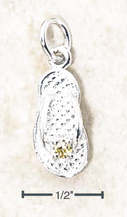 
Sterling Silver November Cubic Zirconia Birthstone Flip Flop Charm
