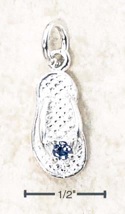 
Sterling Silver December Cubic Zirconia Birthstone Flip Flop Charm
