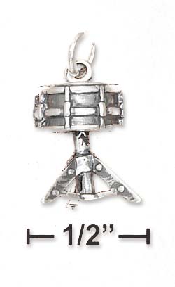 
Sterling Silver 3d Antiqued Single Drum On Stand Charm
