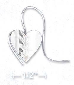 
Sterling Silver Flat Folded Heart Curved Wire Earrings
