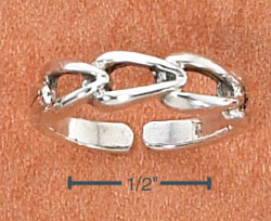 
Sterling Silver Polished Four Flattened Loops Toe Ring
