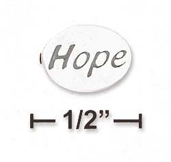 
Sterling Silver 2 Sided Hope heartBead With Lettering
