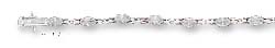 
Sterling Silver 7 Inch Alternating 4x6mm Clear Cubic Zirconia Bow Tie Bracelet
