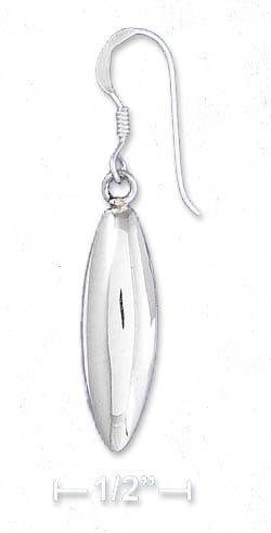 
Sterling Silver 1 Inch Hollow Lentil Shaped Earrings
