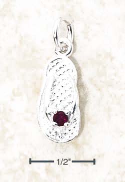 
Sterling Silver January Cubic Zirconia Birthstone Flip Flop Charm
