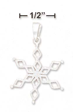 
Sterling Silver Matt Sparkle Texture Open Snowflake Charm
