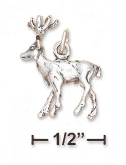 
Sterling Silver Antiqued 3d Deer Charm With Full Rack
