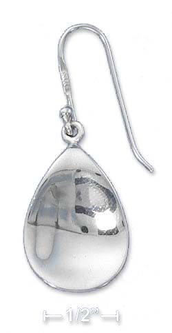 
Sterling Silver 16mm X 22mm Concave Teardrop Earrings
