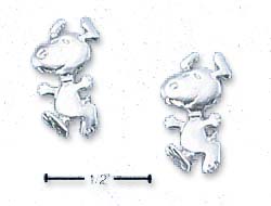 
Sterling Silver Peanuts Jumping Snoopy Post Earrings
