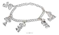 
Sterling Silver 7 Inch Peanuts Snoopy Charm Bracelet
