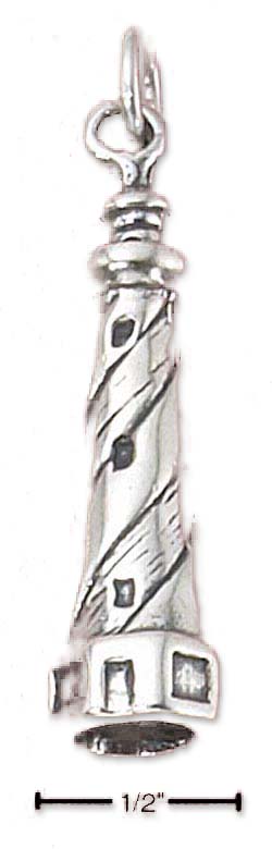 
Sterling Silver Spiral Lighthouse With Windows Charm
