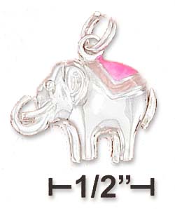 
Sterling Silver Rounded 14x18mm Lucky Elephant Charm
