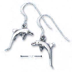 
Sterling Silver Jumping Dolphin French Wire Earrings
