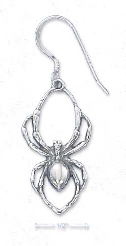 
Sterling Silver Antiqued Spider French Wire Earrings
