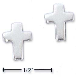 
Sterling Silver High Polish Flat Cross Post Earrings
