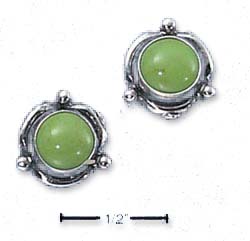 
Sterling Silver Flower Concho Gaspeite Post Earrings
