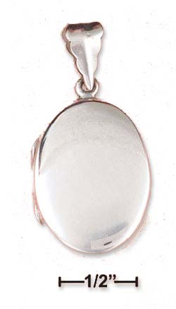 
Sterling Silver 18mm X 24mm Flat Oval Locket Pendant
