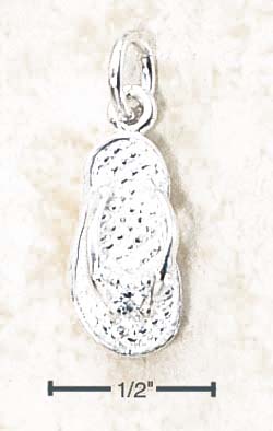 
Sterling Silver April Cubic Zirconia Birthstone Flip Flop Charm
