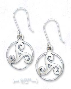 
Sterling Silver 1/2 Inch Round Celtic Scrolled Design Earrings
