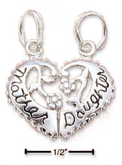 
Sterling Silver Mother/ Daughter Split Heart Charm
