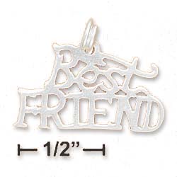 
Sterling Silver High Polish Flat Best Friend Charm
