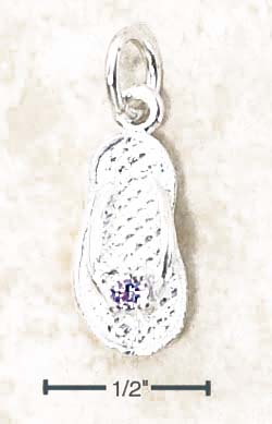 
Sterling Silver June Cubic Zirconia Birthstone Flip Flop Charm
