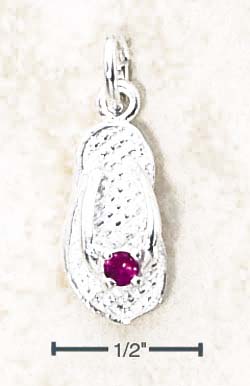 
Sterling Silver July Cubic Zirconia Birthstone Flip Flop Charm
