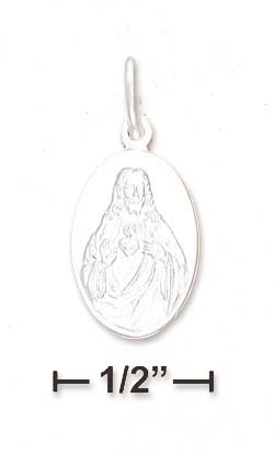 
Sterling Silver High Polish Oval Jesus Medal Charm
