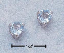 
Sterling Silver 5mm Blue Topaz Heart Post Earrings
